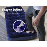 Bestway Single Size Inflatable Air Mattress Built-in foot pump Outdoor Camping 