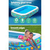 Bestway Inflatable Kids Play Pool Swimming Pool Rectangular Family Pools 3.05m x 1.83m