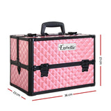 Makeup Case Makeup Organiser Beauty Cosmetic Case Aluminum Box Travel Pink