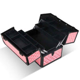 Makeup Case Makeup Organiser Beauty Cosmetic Case Aluminum Box Travel Pink