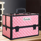 Makeup Case Makeup Organiser Beauty Cosmetic Case Aluminum Box Travel Pink