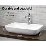 Ceramic Bathroom Basin Hand Wash Porcelain Sink Bowl Vanity Rectangle White New