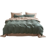 Cosy Club Quilt Set Double Bed Duvet Comforter Cover Pillow Case Green Beige New - Catching Deals