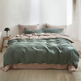 Cosy Club Quilt Set Double Bed Duvet Comforter Cover Pillow Case Green Beige New - Catching Deals