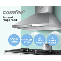 Comfee Rangehood 600mm Range Hood Stainless Steel Home Kitchen Canopy Vent 60cm - Catching Deals