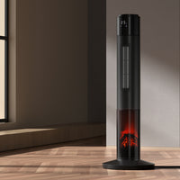 Devanti Ceramic Tower Heater 3D Flame 2000W Black