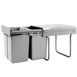 Twin Pull Out Bin Kitchen Double Dual Garbage Rubbish Concealed Waste Bin Basket