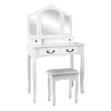 Makeup Table With Mirror Dressing Vanity Desk With Drawer Bedroom Furniture - White - Catching Deals