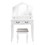 Makeup Table With Mirror Dressing Vanity Desk With Drawer Bedroom Furniture - White - Catching Deals