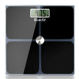 Everfit Bathroom Scales Digital Weighing Scale  Black 180KG Electronic Monitor Tracker