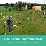 500m 4mm Stainless Steel Electric Fence Rope Polywire Poly Tape Farming Fencing - Catching Deals