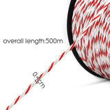 500m 4mm Stainless Steel Electric Fence Rope Polywire Poly Tape Farming Fencing - Catching Deals