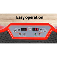 Everfit Vibration Machine Plate Platform Body Shaper Home Gym Fitness Red - Catching Deals