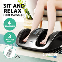 Livemor Foot Massager Shiatsu Ankle Kneading Rolling Massagers Machine Grey