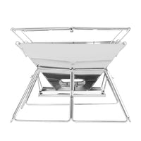 Grillz Camping Fire Pit BBQ 2-in-1 Grill Smoker Outdoor Portable Stainless Steel - Catching Deals