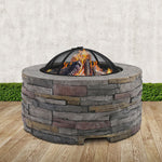 Grillz Fire Pit Outdoor Table Charcoal Fireplace Garden Firepit Heater