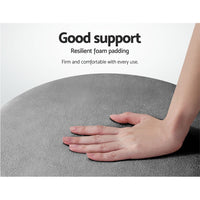 Round Velvet Ottoman Foot Stool Foot Rest Pouffe Padded Seat Bedroom Footstool