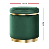 Ottoman Round Velvet Foot Stool Foot Rest Pouffe Padded Seat Pouf Home Decor