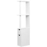 Bathroom Cabinet Storage Shelf Toilet Holder Cupboard Laundry Doors White Modern