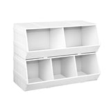 Keezi Kids Toy Box Stackable Bookshelf Storage Organiser Bookcase Shelf - Catching Deals