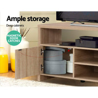 Artiss TV Cabinet Entertainment Unit Stand Storage Shelf Sideboard 140cm Oak - Catching Deals