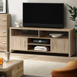 Artiss TV Cabinet Entertainment Unit Stand Storage Shelf Sideboard 140cm Oak - Catching Deals