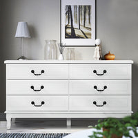 Chest of Drawers Dresser Table Lowboy Storage Cabinet White Bedroom Living Room - Catching Deals