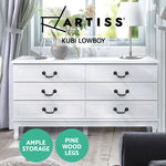 Chest of Drawers Dresser Table Lowboy Storage Cabinet White Bedroom Living Room - Catching Deals