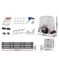 1200KG LockMaster Electric Sliding Gate Opener Automatic Motor Remote Rail 4M