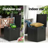 80L Outdoor Storage Box Waterproof Container Indoor Garden Toy Tool Shed Black