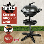 Grillz Electric BBQ Grill Smoker Outdoor Kitchen Kettle Portable Non Stick Oven