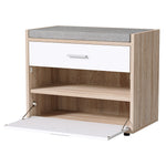 Shoe Cabinet Bench Shoes Storage Drawer Organiser Rack Fabric Wooden Cupboard - Catching Deals