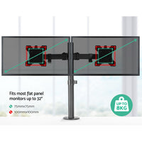 Dual LED Desk Mount PC Monitor Stand 2 Arm Display Bracket LCD Screen Holder - Catching Deals