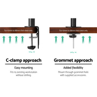 Dual LED Desk Mount PC Monitor Stand 2 Arm Display Bracket LCD Screen Holder - Catching Deals