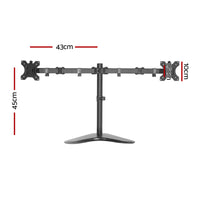 Monitor Stand Arm Dual HD LED TV PC Freestanding Mount Holder 2 Arm Display New - Catching Deals