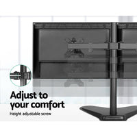 Monitor Stand Arm Dual HD LED TV PC Freestanding Mount Holder 2 Arm Display New - Catching Deals