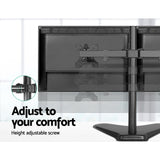 Monitor Stand Arm Dual HD LED TV PC Freestanding Mount Holder 2 Arm Display New - Catching Deals