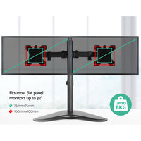 Monitor Stand Arm Dual HD LED TV PC Freestanding Mount Holder 2 Arm Display New - Catching Deals