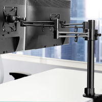 Dual LED Desk Mount PC Monitor Stand 2 Arm Display Bracket LCD Screen TV Holder - Catching Deals