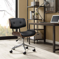 Artiss Wooden Office Chair Computer Desk Chairs Bentwood Fabric Seat