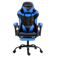 Artiss Gaming Office Chair Executive Computer Leather Chairs Footrest Blue