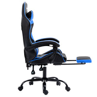 Artiss Gaming Office Chair Executive Computer Leather Chairs Footrest Blue