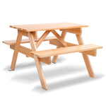 Kids Wooden Picnic Table Set Playground Garden Outdoor Furniture Wood - Catching Deals