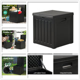 80L Outdoor Storage Box Waterproof Container Indoor Garden Toy Tool Shed Black