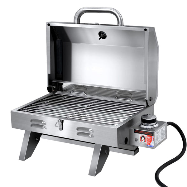 Portable Gas BBQ Grill Camping Outdoor Caravan Cooking LPG Hose Barbecue Cooker - Catching Deals