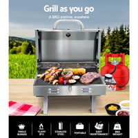 Portable Gas BBQ Grill Plate Camping Outdoor Caravan Cooking LPG Barbecue Cooker - Catching Deals