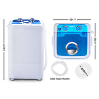 4.6KG Mini Outdoor Portable Washing Machine Top Loader Spin Camp Caravan Laundry Blue