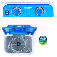 4.6KG Mini Outdoor Portable Washing Machine Top Loader Spin Camp Caravan Laundry Blue