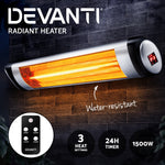 Devanti Electric Infrared Patio Heater Radiant Strip Indoor Outdoor Heaters Remote Control 1500W - Catching Deals