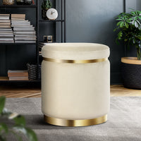 Round Velvet Foot Stool Ottoman Foot Rest Pouf Pouffe Padded Seat Footstool